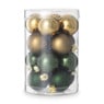 Box met kerstballen - groen - ø4cm - set van 16